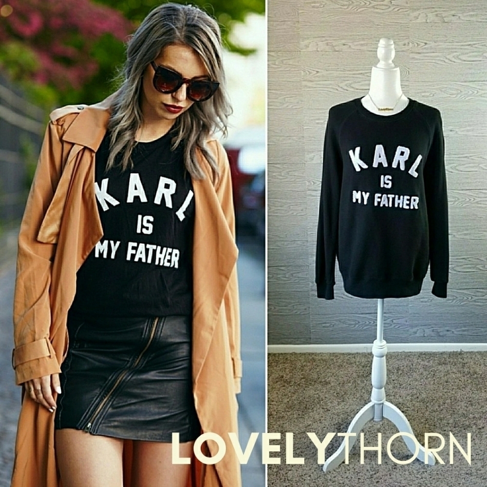 ELEVEN PARIS // ltd ed celebrity fave karl is my father pullover sweatshirt - Picture 3 of 16